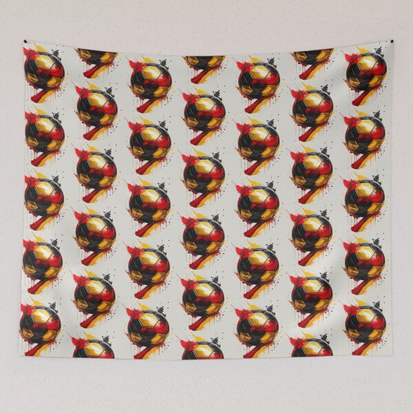 Item preview, Football in black, red, and gold paint splatters, Germany designed and sold by LiskoDesign.
