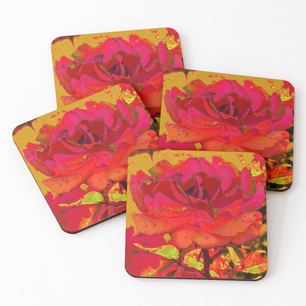 Item preview, Abstract Red Rose Graphic Art - Vibrant Yellow Floral Poster designed and sold by lyartgallery.