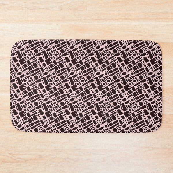 Item preview, An abstract pattern of dark brown shapes on a light background designed and sold by Beleza e Estilo.