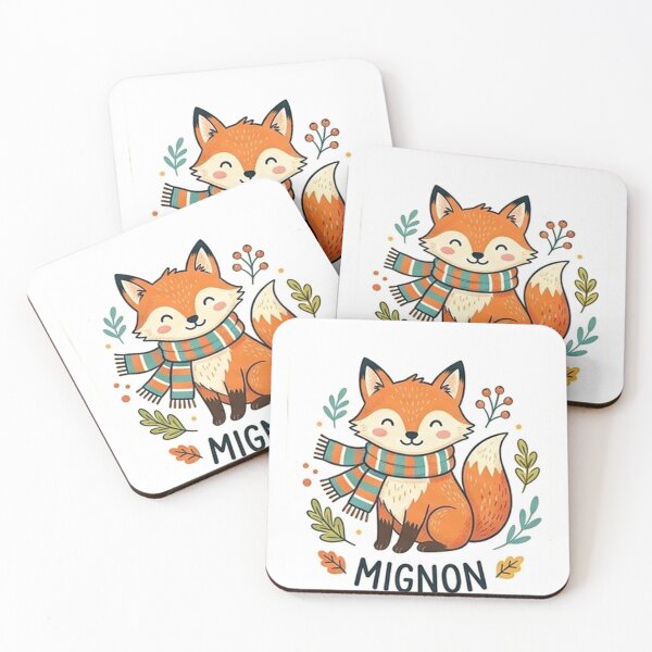 Item preview, Cute fox kawaii scarf autumn illustration designed and sold by gatrex.