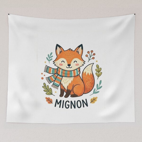 Item preview, Cute fox kawaii scarf autumn illustration designed and sold by gatrex.