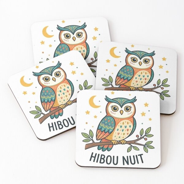 Item preview, Colorful illustration of a cute owl at night, with a kawaii moon and stars designed and sold by gatrex.