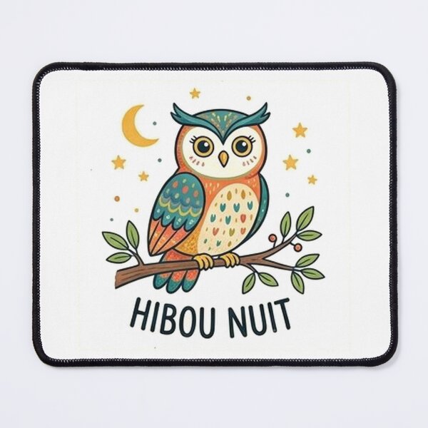 Item preview, Colorful illustration of a cute owl at night, with a kawaii moon and stars designed and sold by gatrex.