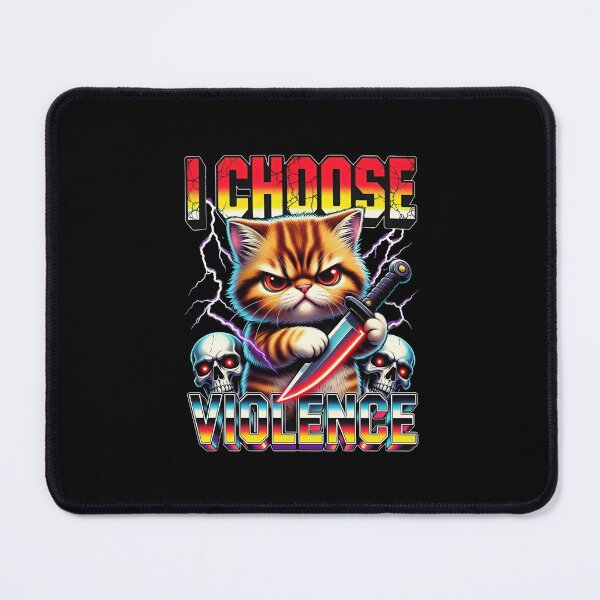 Item preview, Funny cat I Choose Violence Funny Angry Kitten Knife Skull funny killer cat mom designed and sold by Keingdesign.