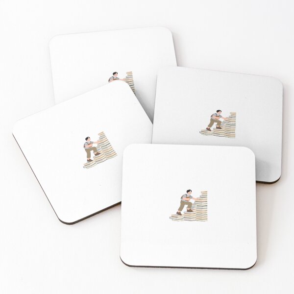 Item preview, Studious Character Climbing Stack of Books Illustration designed and sold by DailyDoodlesBySumbul.