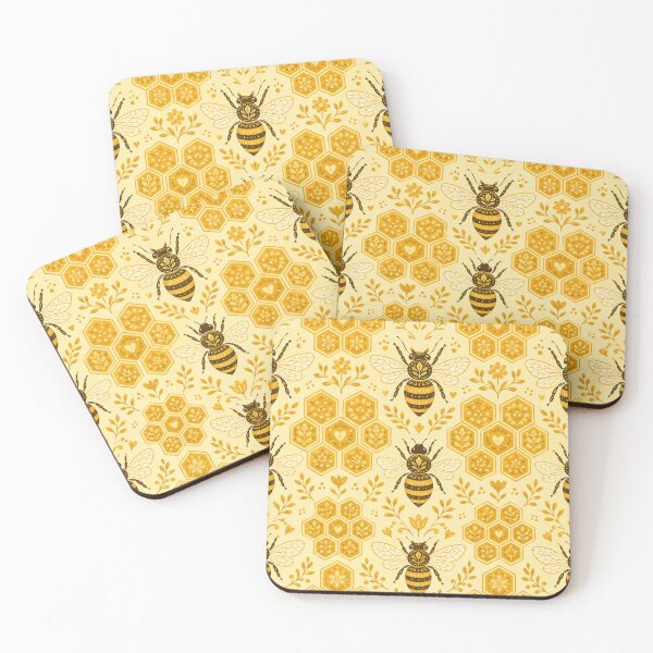 Item preview, Golden Honeycomb Bee Pattern designed and sold by Owcomm.