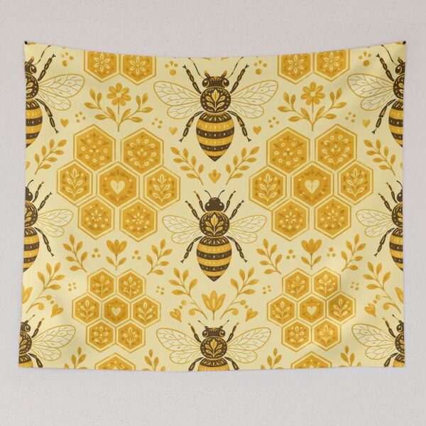 Item preview, Golden Honeycomb Bee Pattern designed and sold by Owcomm.
