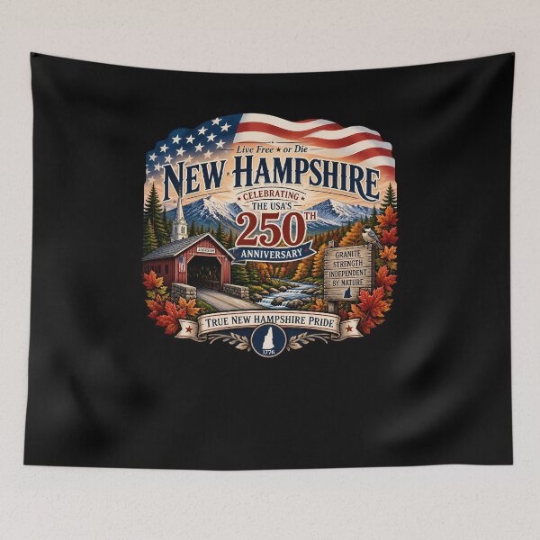 Item preview, New Hampshire 250th Anniversary USA Pride designed and sold by No Limits T-Shirts.