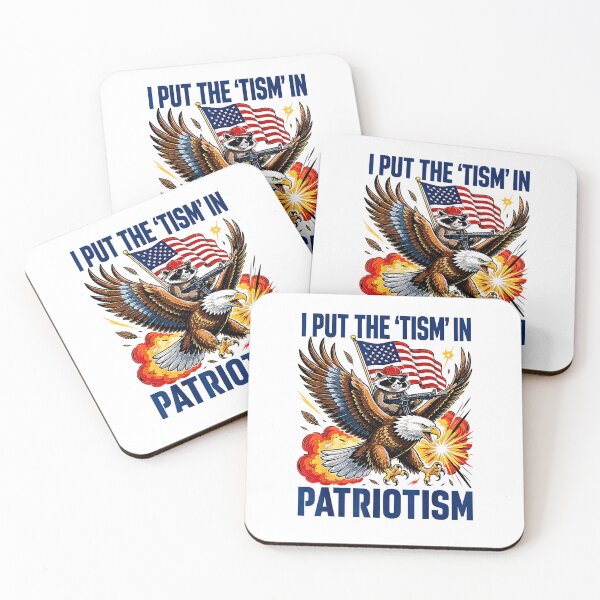 Item preview, I Put the Tism in Patriotism Funny Autism American Eagle USA Flag designed and sold by Methahshop.