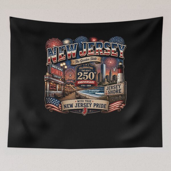 Item preview, New Jersey 250th Anniversary USA Garden State Pride designed and sold by No Limits T-Shirts.