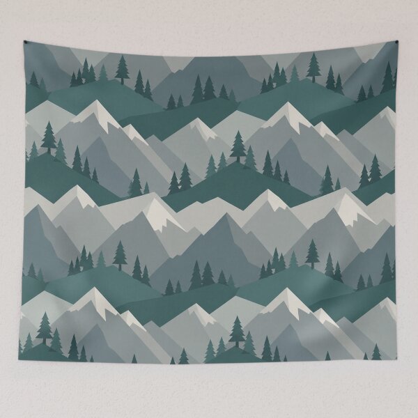 Item preview, Geometric Mountain Forest Pattern designed and sold by Owcomm.