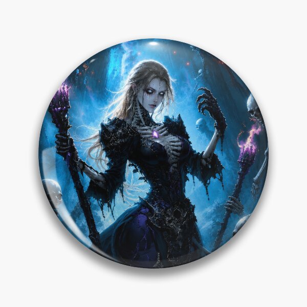 Item preview, Gothic Necromancer Queen of the Moon | Dark Magic Fantasy Art Print designed and sold by DrakariArt.