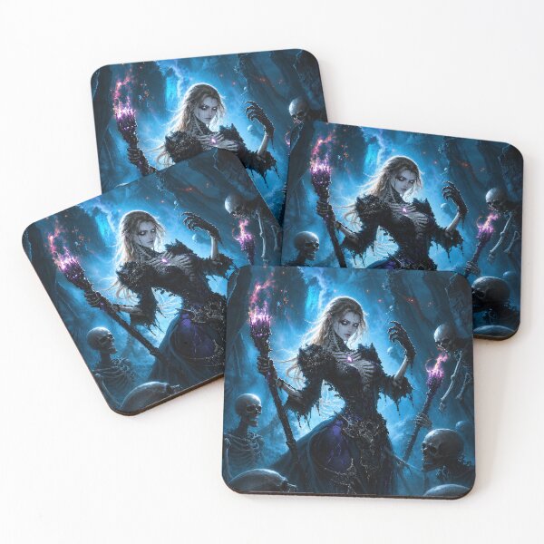 Item preview, Gothic Necromancer Queen of the Moon | Dark Magic Fantasy Art Print designed and sold by DrakariArt.