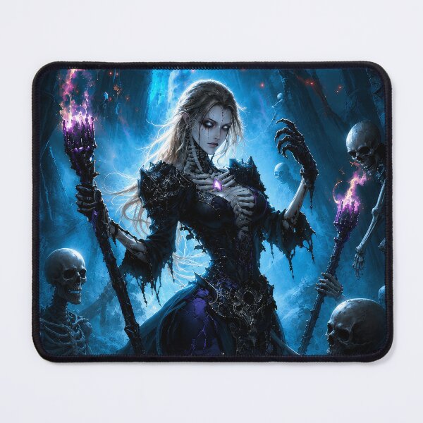 Item preview, Gothic Necromancer Queen of the Moon | Dark Magic Fantasy Art Print designed and sold by DrakariArt.