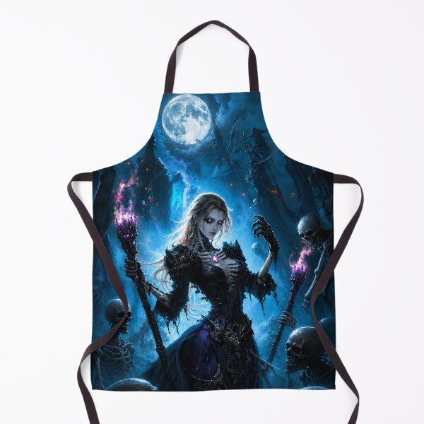 Item preview, Gothic Necromancer Queen of the Moon | Dark Magic Fantasy Art Print designed and sold by DrakariArt.