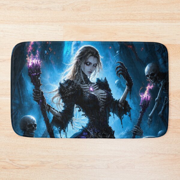 Item preview, Gothic Necromancer Queen of the Moon | Dark Magic Fantasy Art Print designed and sold by DrakariArt.