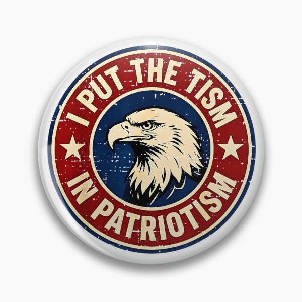 Item preview, I Put the Tism in Patriotism Funny Autism American Eagle USA Flag designed and sold by Methahshop.