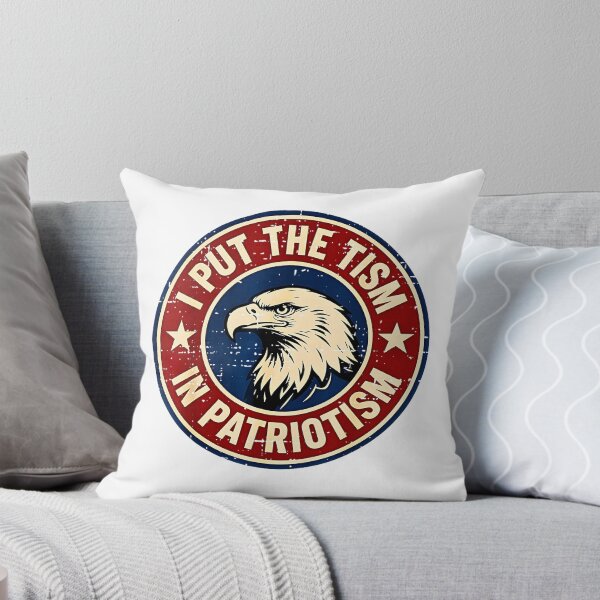 Item preview, I Put the Tism in Patriotism Funny Autism American Eagle USA Flag designed and sold by Methahshop.