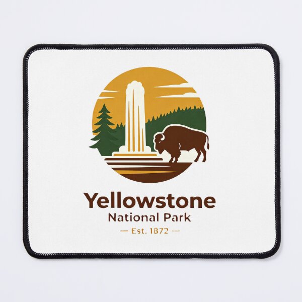 Item preview, Yellowstone National Park – Geyser & Bison Emblem designed and sold by VladisWorld.