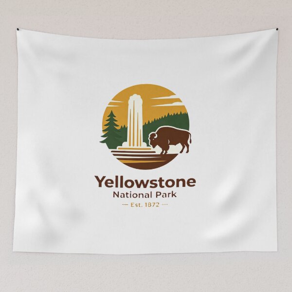 Item preview, Yellowstone National Park – Geyser & Bison Emblem designed and sold by VladisWorld.