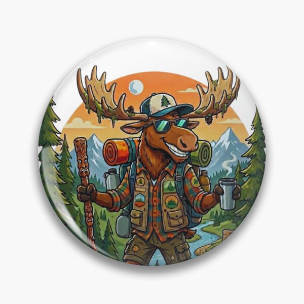Item preview, Cool Moose Hiker Adventure Illustration designed and sold by Gabe1983.