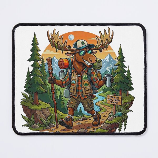 Item preview, Cool Moose Hiker Adventure Illustration designed and sold by Gabe1983.