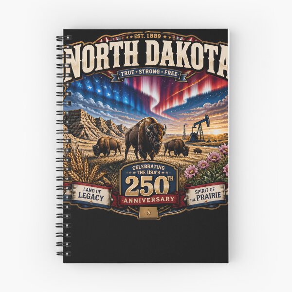 Item preview, North Dakota 250th Anniversary USA Bison Prairie designed and sold by No Limits T-Shirts.