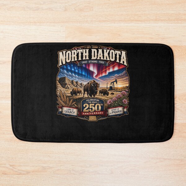 Item preview, North Dakota 250th Anniversary USA Bison Prairie designed and sold by No Limits T-Shirts.