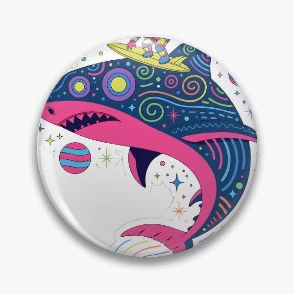 Item preview, Astronaut Riding a Cosmic Shark Sticker designed and sold by inkfusionhub99.