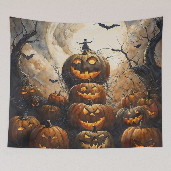 Item preview, Halloween At Night Jack O Lantern Full Moon Art designed and sold by DarkHolyQueen.