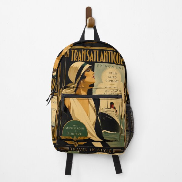 Item preview, Art Deco Travel Poster Woman Boat Ocean Vintage Advertising designed and sold by BlueLineLAX.