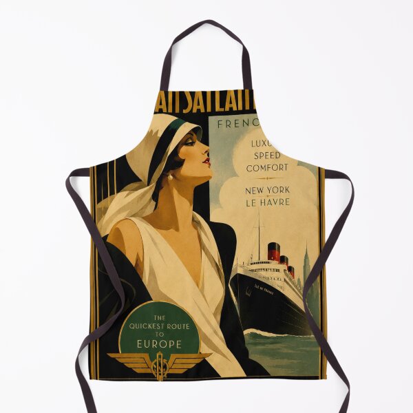 Item preview, Art Deco Travel Poster Woman Boat  Ocean Vintage Advertising   designed and sold by BlueLineLAX.