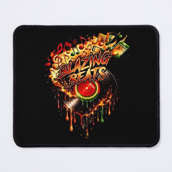 Item preview, Blazing Beats - Fiery Vinyl Record & Music Notes designed and sold by digitalbob60.