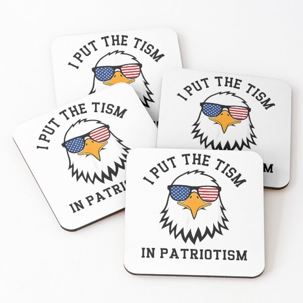 Item preview, I Put the Tism in Patriotism Funny Autism American Eagle USA Flag designed and sold by Methahshop.