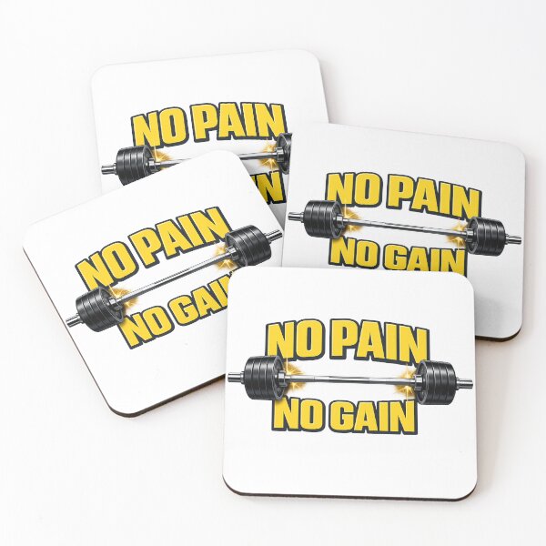 Item preview, No Pain No Gain Barbell Gym Motivation Quote designed and sold by Digistore1221.