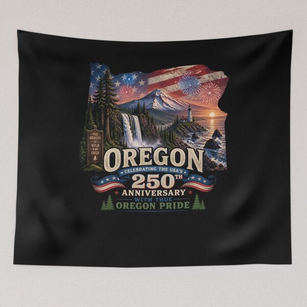 Item preview, Oregon 250th Anniversary USA Patriotic Landscape designed and sold by No Limits T-Shirts.