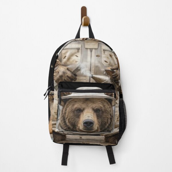 Item preview, Bear Beekeeper in Protective Suit with Beehive designed and sold by DailySparks.