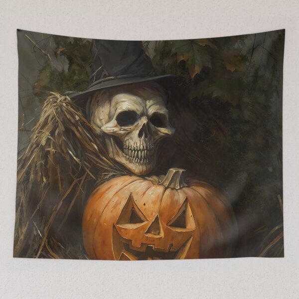 Item preview, Jack O Lantern Skeleton Skull Top Hat Halloween Art designed and sold by DarkHolyQueen.