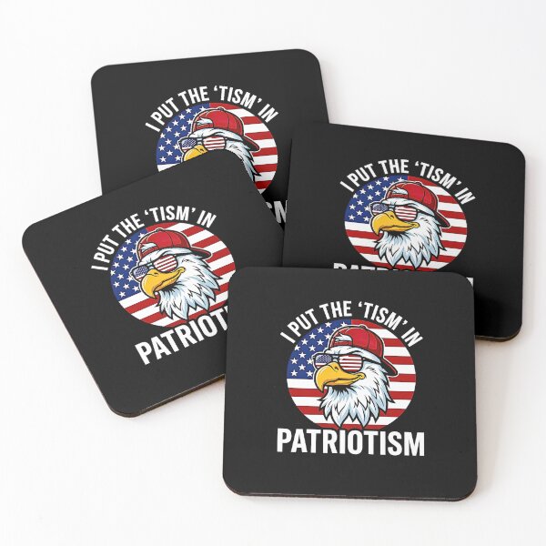 Item preview, I Put the Tism in Patriotism Funny Autism American Eagle USA Flag designed and sold by Methahshop.