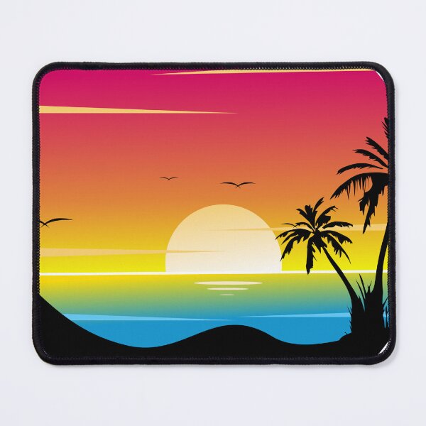 Item preview, Retro Tropical Sunset Circle Palm Trees designed and sold by SolutionsArt.