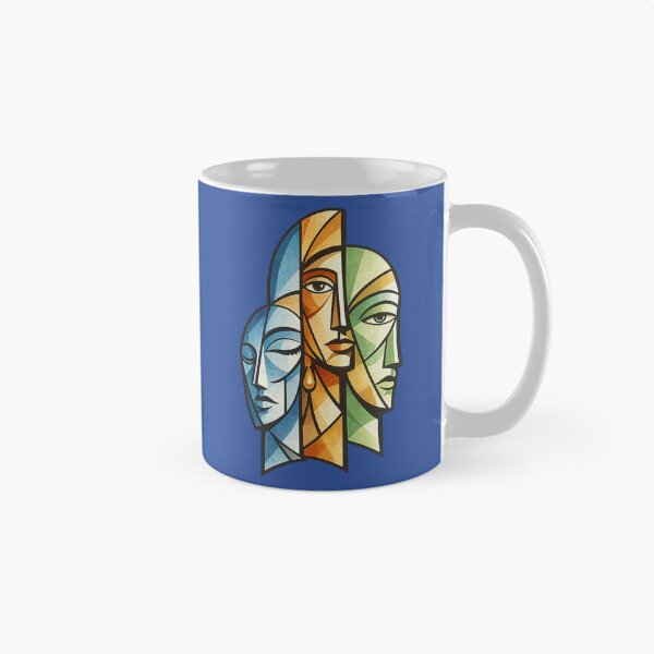 Item preview, Three Faces Cubism Artwork. Modern Abstract Geometric Human Portrait. designed and sold by LunaPrintCo.