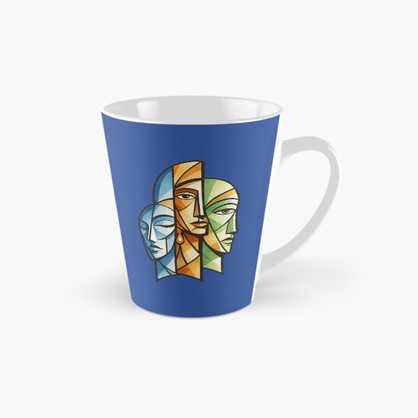 Item preview, Three Faces Cubism Artwork. Modern Abstract Geometric Human Portrait. designed and sold by LunaPrintCo.