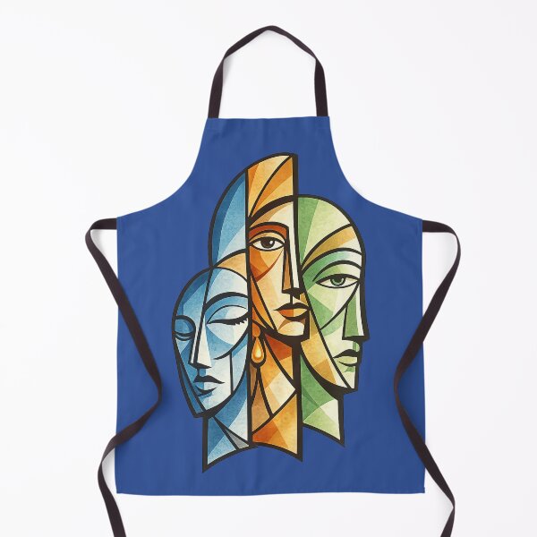 Item preview, Three Faces Cubism Artwork. Modern Abstract Geometric Human Portrait. designed and sold by LunaPrintCo.