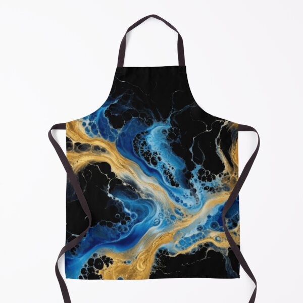 Item preview, Blue Gold Abstract Fluid Art | Luxury Celestial Design designed and sold by Rawafi Art Studio.