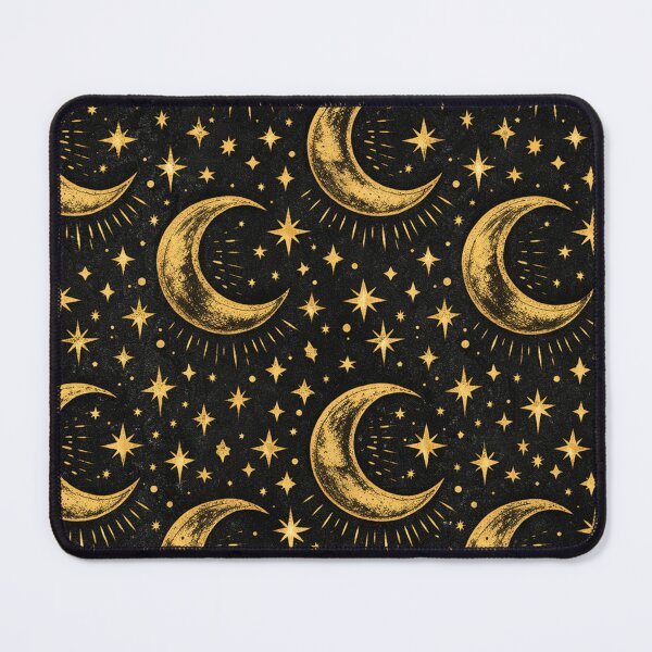 Item preview, Golden Celestial Moon and Stars Pattern designed and sold by Owcomm.