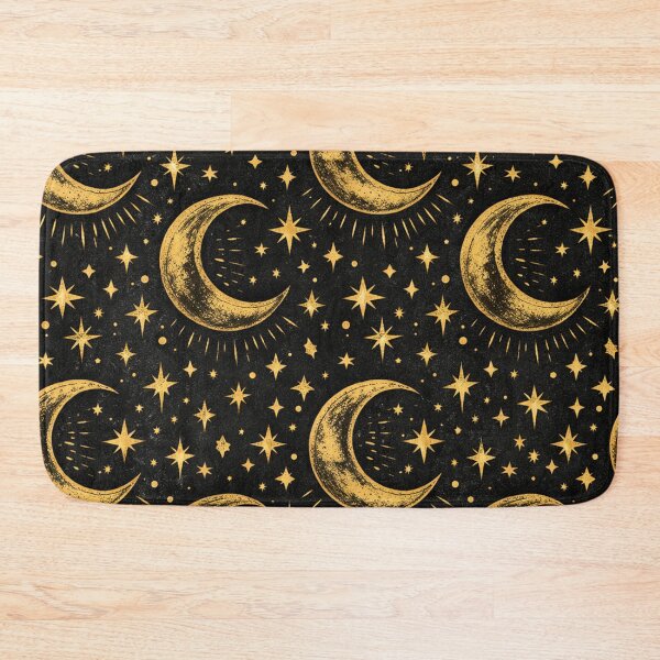 Item preview, Golden Celestial Moon and Stars Pattern designed and sold by Owcomm.