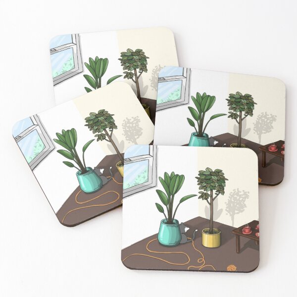 Item preview, Cozy Cat and Houseplants designed and sold by juleesfoodyep.
