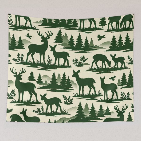 Item preview, Forest Deer Wilderness Pattern designed and sold by Owcomm.