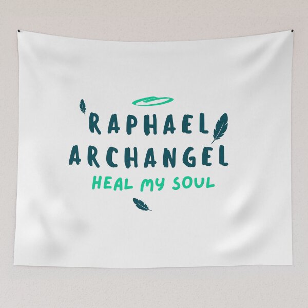 Item preview, Archangel Raphael hear my soul green lettering design designed and sold by MapachardoStoreRB.