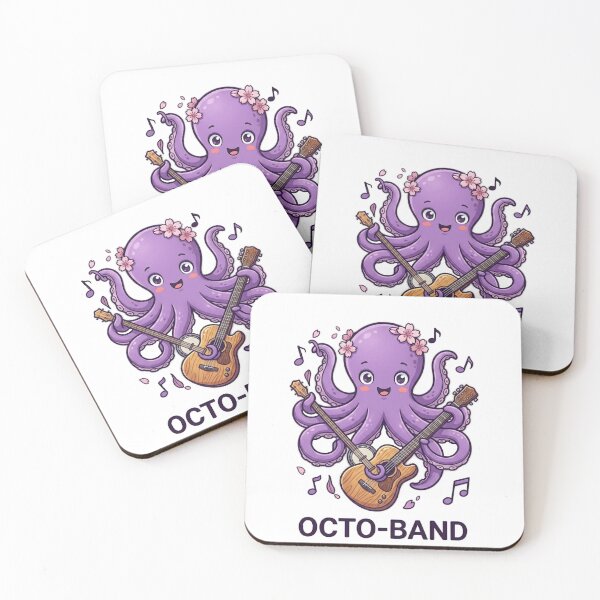 Item preview, A cute purple octopus plays music designed and sold by Ahmedsyde.